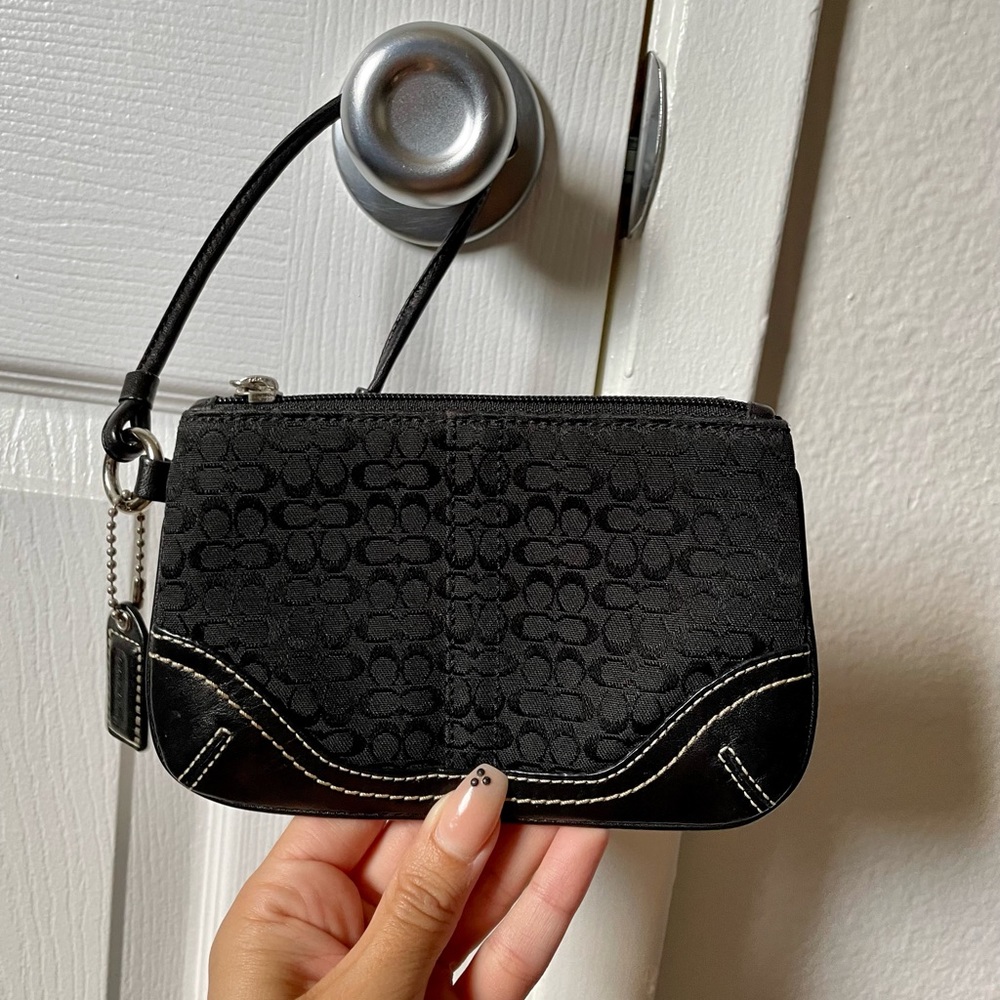Coach Black Signature Wristlet